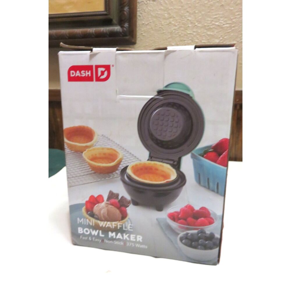 NIB Mini Waffle Bowl ⭐️ Maker For Desserts Or Meals 375 Watts Non Stick By DASH